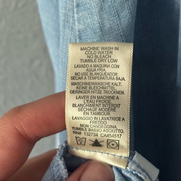 Cloth & Stone | Chambray | High Neck | Flowy Denim-Style Dress | M - Picture 6 of 11